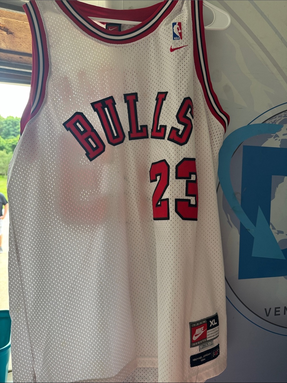Nike White and Red Chicago Bulls #23 Basketball Jersey
